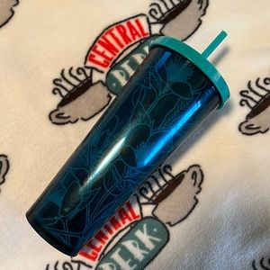 Starbucks Green Floral Tumbler